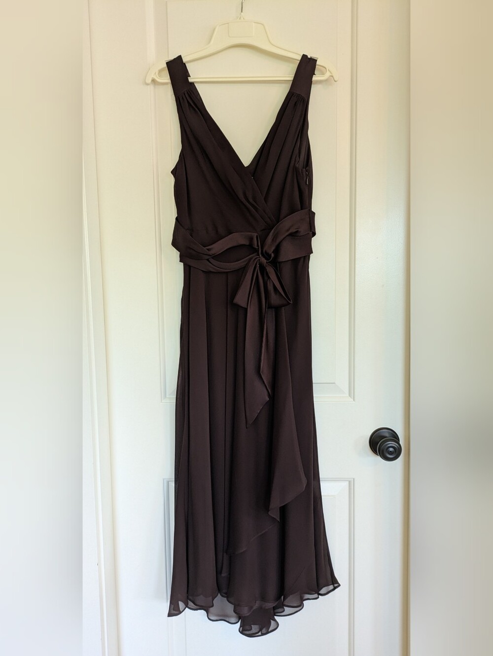Vintage Jones New York Silk Dress - Deep Eggplant Color - Size 10